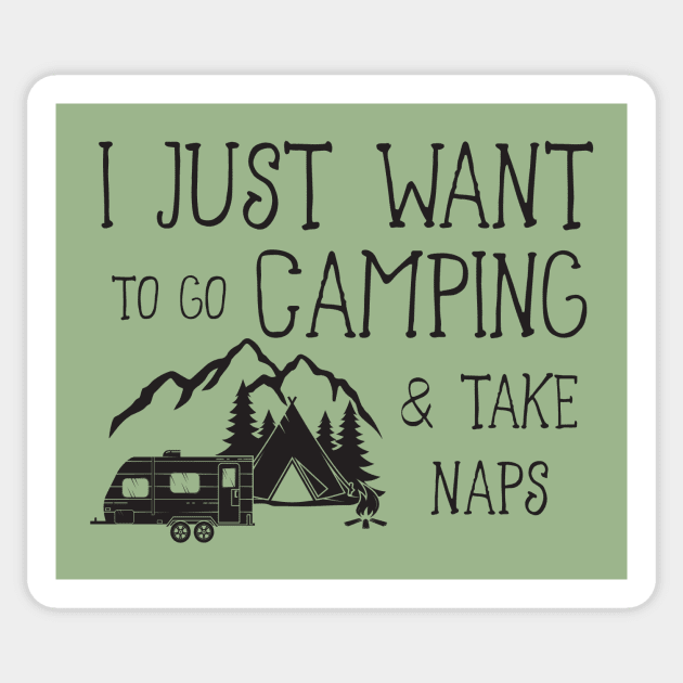 Just Want To Go Camping & Take Naps Sticker by Xeire